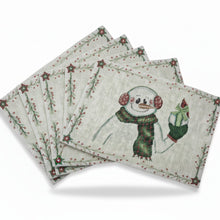 Load image into Gallery viewer, DaDa Bedding Set of 4-Pieces Magical Snowman Holiday Tapestry Placemats 13” x 19” (9733)