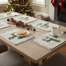 Load image into Gallery viewer, DaDa Bedding Set of 4-Pieces Magical Snowman Holiday Tapestry Placemats 13” x 19” (9733)