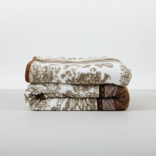 Load image into Gallery viewer, DaDa Bedding Elegant Twilight Lavender Brown Floral Flannel Mink Fleece Throw Blanket (XY9879)