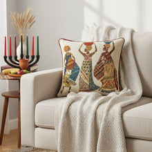Load image into Gallery viewer, DaDa Bedding Dancing Women African Dreams Tapestry Throw Pillow Covers 16" x 16"