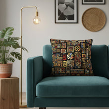Load image into Gallery viewer, DaDa Bedding Ethnic Ornaments Geometric Black Tapestry Throw Pillow Covers 16" (18118)