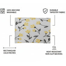 Load image into Gallery viewer, DaDa Bedding Set of 4-Pieces Sunshine Yellow Fleur Spring Tapestry Dining Table Placemats 13” x 19” (18112)