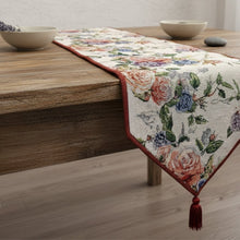 Load image into Gallery viewer, DaDa Bedding Vintage Romantic Roses Lovely Pink Floral Woven Tapestry Dining Table Runner (879)