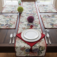 Load image into Gallery viewer, DaDa Bedding Vintage Romantic Roses Lovely Pink Floral Woven Tapestry Dining Table Runner (879)