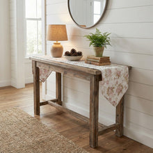 Load image into Gallery viewer, DaDa Bedding Hint of Mint Cottage Floral Roses Quilted Cotton Dining Table Runner (3036)