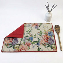 Load image into Gallery viewer, DaDa Bedding Set of 4-Pieces Vintage Romantic Roses Lovely Pink Floral Tapestry Placemats 13” x 19” (879)