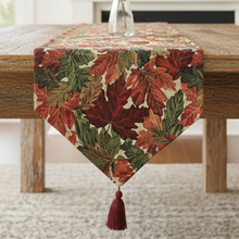 Load image into Gallery viewer, Tache Warm Colorful Thanksgiving Leaves Fall Foliage Tapestry Table Runners (11516)