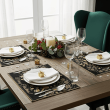 Load image into Gallery viewer, DaDa Bedding Set of 4-Pieces Magical Golden Reindeer Woven Tapestry Dining Table Placemats 13” x 19”