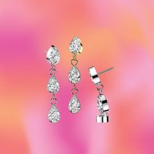 Load image into Gallery viewer, Cascading Teardrop Flat Back Stud