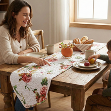 Load image into Gallery viewer, DaDa Bedding Romantic Roses Pink White Lovely Floral Quilted Dining Table Runner (879)