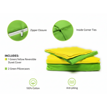 Load image into Gallery viewer, Tache Lemon Lime Bright Yellow &amp; Green Reversible Duvet Cover Set (DC36PC-YG)