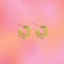 Load image into Gallery viewer, Titanium Square Cutout Hoops