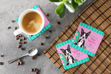 Load image into Gallery viewer, Happy Valentine's Day Boston Terrier Coasters - Set of 4 Lightweight Foam, Absorbent Drink Coasters VHA3001FC