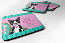 Load image into Gallery viewer, Happy Valentine's Day Boston Terrier Coasters - Set of 4 Lightweight Foam, Absorbent Drink Coasters VHA3001FC
