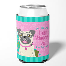Load image into Gallery viewer, Happy Valentine's Day Pug Can or Bottle Hugger VHA3002CC