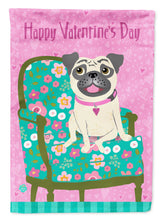 Load image into Gallery viewer, Happy Valentine's Day Pug Flag Canvas House Size VHA3002CHF