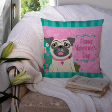 Load image into Gallery viewer, Happy Valentine's Day Pug Throw Pillow - 14x14 Decorative Pillow – Art for Your Home &amp; Patio VHA3002PW1414