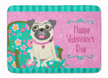 Load image into Gallery viewer, Happy Valentine's Day Pug Machine Washable Memory Foam Mat