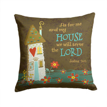 Load image into Gallery viewer, As For Me And My House Throw Pillow - 14x14 Decorative Pillow – Art for Your Home &amp; Patio VHA3005PW1414