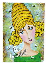 Load image into Gallery viewer, Bee Grateful Girl with Beehive Garden Flag - Outdoor Decorative Yard Flag VHA3008GF