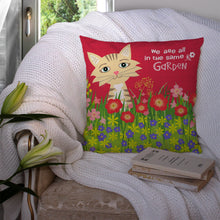 Load image into Gallery viewer, Garden Cat Throw Pillow - 14x14 Decorative Pillow – Art for Your Home &amp; Patio VHA3009PW1414