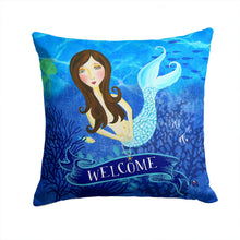 Load image into Gallery viewer, Welcome Mermaid Throw Pillow - 14x14 Decorative Pillow – Art for Your Home &amp; Patio VHA3010PW1414