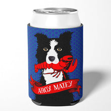 Load image into Gallery viewer, Ahoy Matey Nautical Border Collie Can or Bottle Hugger VHA3011CC