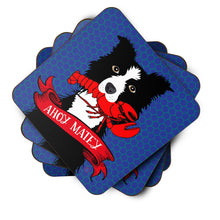 Load image into Gallery viewer, Ahoy Matey Nautical Border Collie Coasters - Set of 4 Lightweight Foam, Absorbent Drink Coasters VHA3011FC