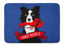 Load image into Gallery viewer, Ahoy Matey Nautical Border Collie Machine Washable Memory Foam Mat VHA3011RUG