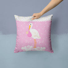 Load image into Gallery viewer, It's a Baby Girl Throw Pillow - 14x14 Decorative Pillow – Art for Your Home &amp; Patio VHA3013PW1414