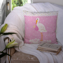 Load image into Gallery viewer, It's a Baby Girl Throw Pillow - 14x14 Decorative Pillow – Art for Your Home &amp; Patio VHA3013PW1414