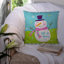 Load image into Gallery viewer, Christmas Snowman Let it Snow Throw Pillow - 14x14 Decorative Pillow – Art for Your Home &amp; Patio VHA3017PW1414
