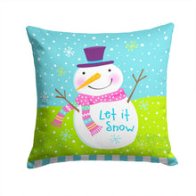 Load image into Gallery viewer, Christmas Snowman Let it Snow Throw Pillow - 14x14 Decorative Pillow – Art for Your Home &amp; Patio VHA3017PW1414
