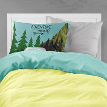 Load image into Gallery viewer, Airstream Camper Adventure Awaits Fabric Standard Pillowcase – Artistic Decorative Front, White Back VHA3022PILLOWCASE