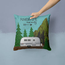 Load image into Gallery viewer, Airstream Camper Adventure Awaits Throw Pillow - 14x14 Decorative Pillow – Art for Your Home &amp; Patio VHA3022PW1414