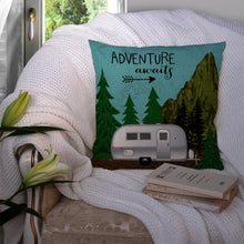 Load image into Gallery viewer, Airstream Camper Adventure Awaits Throw Pillow - 14x14 Decorative Pillow – Art for Your Home &amp; Patio VHA3022PW1414