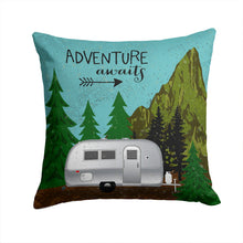 Load image into Gallery viewer, Airstream Camper Adventure Awaits Throw Pillow - 14x14 Decorative Pillow – Art for Your Home &amp; Patio VHA3022PW1414
