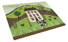 Load image into Gallery viewer, Folk Art Country House Glass Cutting Boards – Durable, Decorative Kitchen Art Large VHA3024LCB