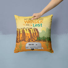 Load image into Gallery viewer, Airstream Camper Camping Wander Throw Pillow - 14x14 Decorative Pillow – Art for Your Home &amp; Patio VHA3026PW1414