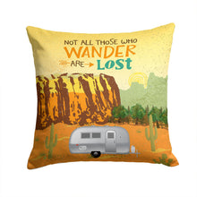 Load image into Gallery viewer, Airstream Camper Camping Wander Throw Pillow - 14x14 Decorative Pillow – Art for Your Home &amp; Patio VHA3026PW1414