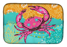 Load image into Gallery viewer, Coastal Pink Crab Dish Drying Mat – Absorbent, Artistic Kitchen Essentials VHA3028DDM