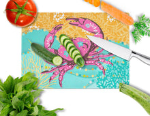 Load image into Gallery viewer, Coastal Pink Crab Glass Cutting Boards – Durable, Decorative Kitchen Art Large VHA3028LCB