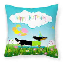 Load image into Gallery viewer, Happy Birthday Dachshund Fabric Decorative Pillow VHA3029PW1818