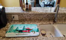 Load image into Gallery viewer, Merry Christmas Dachshund Dish Drying Mat – Absorbent, Artistic Kitchen Essentials VHA3030DDM