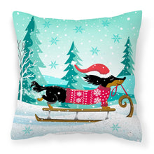 Load image into Gallery viewer, Merry Christmas Dachshund Fabric Decorative Pillow VHA3030PW1818