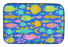 Load image into Gallery viewer, Little Colorful Fishes Dish Drying Mat – Absorbent, Artistic Kitchen Essentials VHA3034DDM
