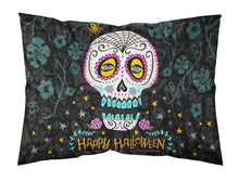 Load image into Gallery viewer, Happy Halloween Day of the Dead  Standard Pillowcase – Artistic Decorative Front, White Back VHA3035PILLOWCASE