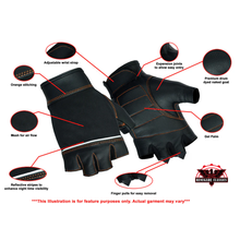 Load image into Gallery viewer, Women's Fingerless Glove with Orange Stitching Details