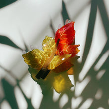 Load image into Gallery viewer, Velvet Claws Autumn Leaf Hair Clip | Claw Clip in Velvet Travel Bag