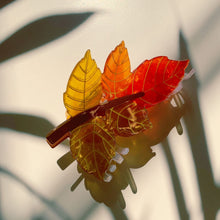 Load image into Gallery viewer, Velvet Claws Autumn Leaf Hair Clip | Claw Clip in Velvet Travel Bag